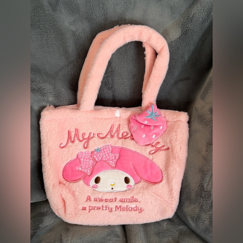 ❤️❤️SANRIO MYSTERY BUNDLE w/ Pink My Melody Plush Tote Bag Snap Closure